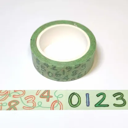 Afbeeldingen van Gummiapans Washi tape- nummers