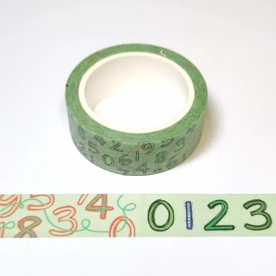 Afbeeldingen van Gummiapans Washi tape- nummers
