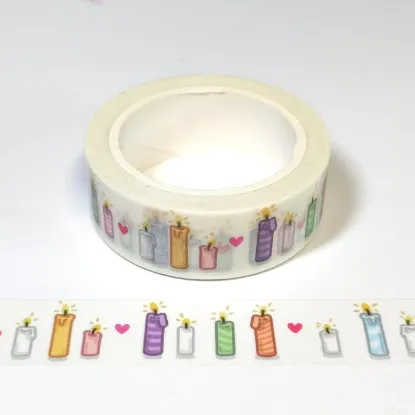 Afbeeldingen van Gummiapans Washi tape- Taartkaarsen
