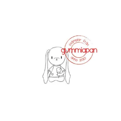 Afbeeldingen van Miku eet een ijsje - stempel - Gummiapan