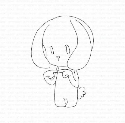 Afbeeldingen van Verlegen konijntje - stempel - Gummiapan