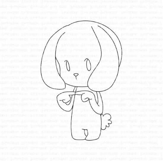 Afbeeldingen van Verlegen konijntje - stempel - Gummiapan