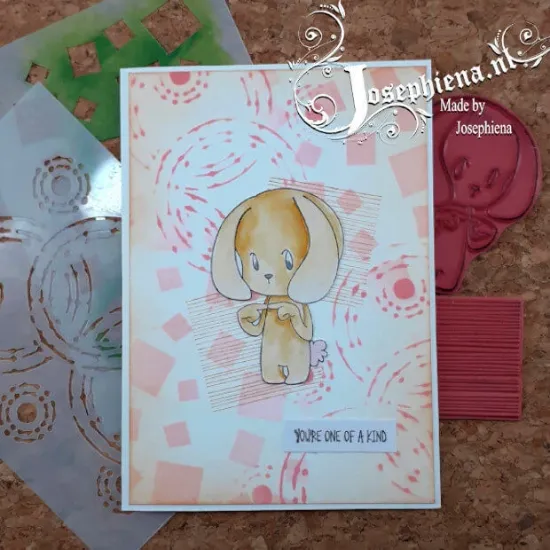 Afbeeldingen van Verlegen konijntje - stempel - Gummiapan