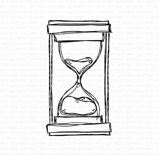 Afbeeldingen van Doodled Zandloper - stempel - Gummiapan