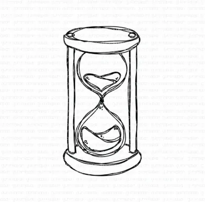 Afbeeldingen van Doodled Zandloper - stempel - Gummiapan