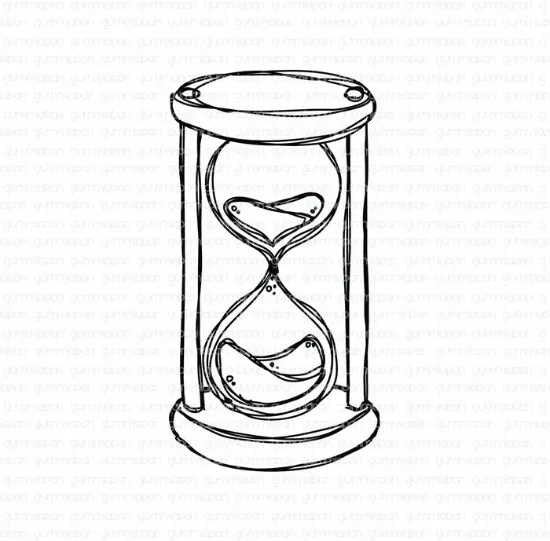 Afbeeldingen van Doodled Zandloper - stempel - Gummiapan