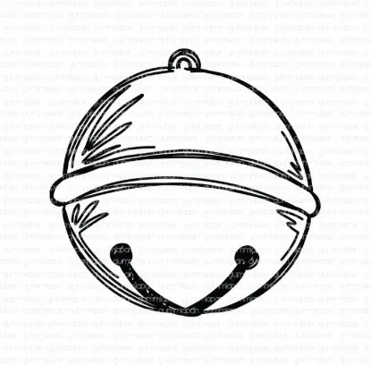 Afbeeldingen van Grote Doodled Jingle Bel - stempel - Gummiapan