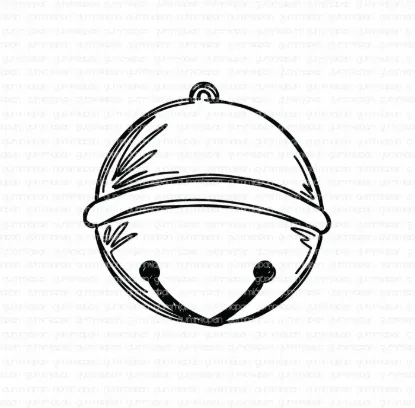 Afbeeldingen van Doodled Medium Bel - stempel - Gummiapan