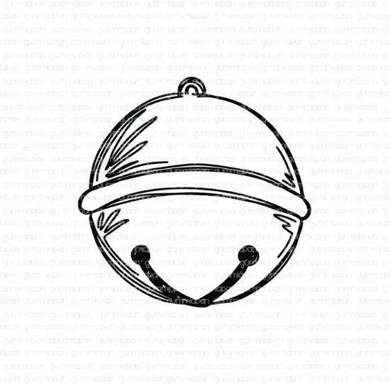 Afbeeldingen van Doodled Medium Bel - stempel - Gummiapan