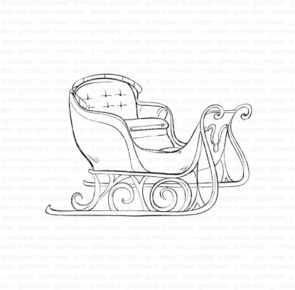 Afbeeldingen van Kerstslee - stempel - Gummiapan