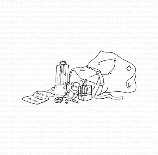 Afbeeldingen van Tas van de kerstman - stempel - Gummiapan