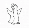 Afbeeldingen van Pinguïn met een hoed - stempel - Gummiapan