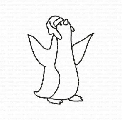 Afbeeldingen van Pinguïn met een hoed - stempel - Gummiapan