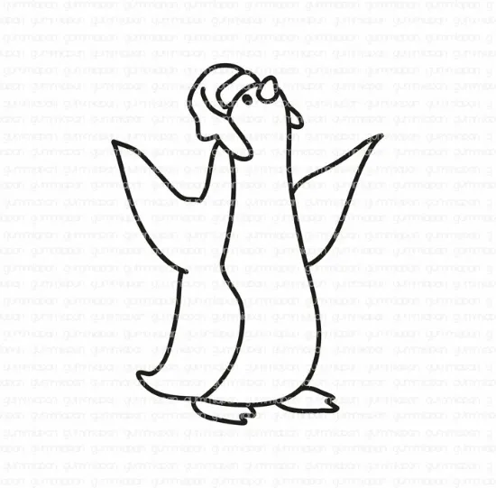 Afbeeldingen van Pinguïn met een hoed - stempel - Gummiapan