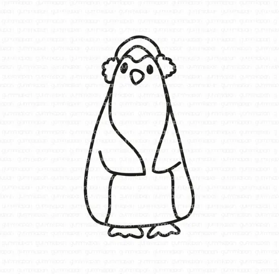 Afbeeldingen van Pinguïn met oorkappen - stempel - Gummiapan
