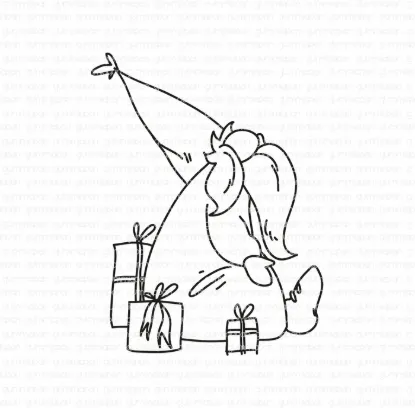 Afbeeldingen van Kerstman met kerstcadeaus - stempel - Gummiapan