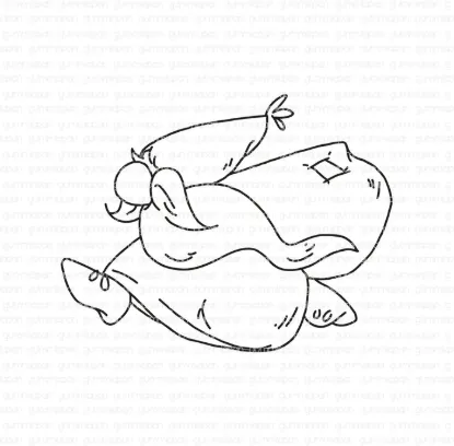 Afbeeldingen van Rennende kerstman - stempel - Gummiapan