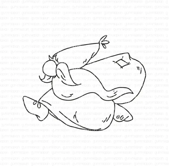 Afbeeldingen van Rennende kerstman - stempel - Gummiapan