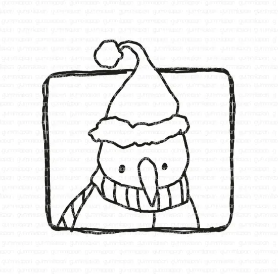 Afbeeldingen van Yuki als Kerstman - stempel - Gummiapan