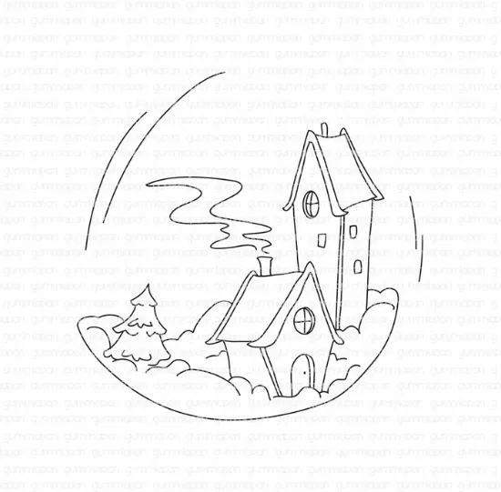 Afbeeldingen van Winter uitzicht - stempel - Gummiapan