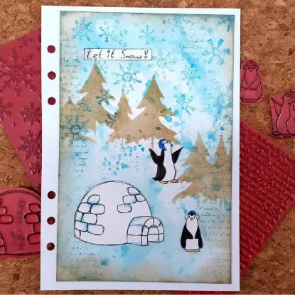 Afbeeldingen van Sneeuwvlok achtergrond - stempel - Gummiapan