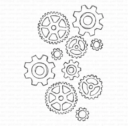 Afbeeldingen van Tandwielen achtergrond - stempel - Gummiapan