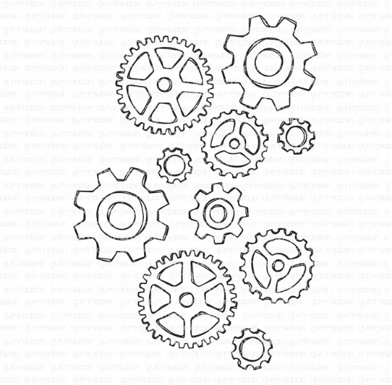 Afbeeldingen van Tandwielen achtergrond - stempel - Gummiapan