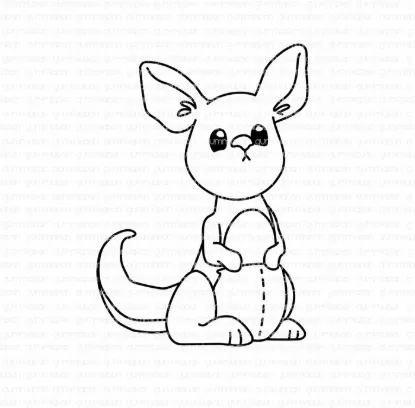 Afbeeldingen van Kangoeroe - stempel - Gummiapan