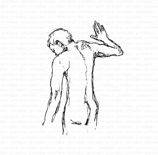 Afbeeldingen van Getekende man - stempel - Gummiapan