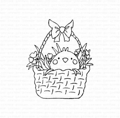 Afbeeldingen van Mochi in mand - stempel - Gummiapan