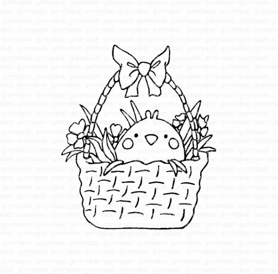 Afbeeldingen van Mochi in mand - stempel - Gummiapan