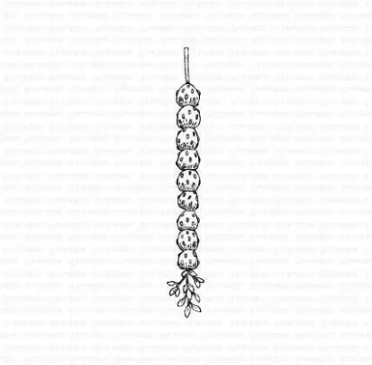 Afbeeldingen van Aardbeien op stro - stempel - Gummiapan