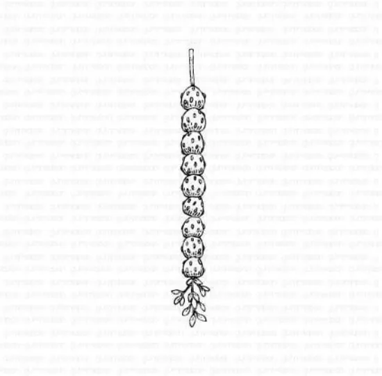 Afbeeldingen van Aardbeien op stro - stempel - Gummiapan