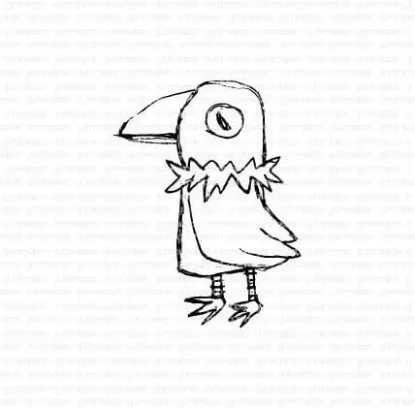 Afbeeldingen van Kraai - stempel - Gummiapan