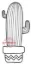 Afbeeldingen van Smalle cactus -stempel met stans - Gummiapan - (normaal €6,00)