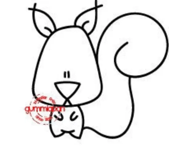 Afbeeldingen van Eekhoorn -stempel met stans - Gummiapan