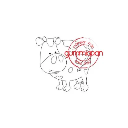 Afbeeldingen van Rosa de Koe -stempel met stans - Gummiapan - (normaal 11,50)