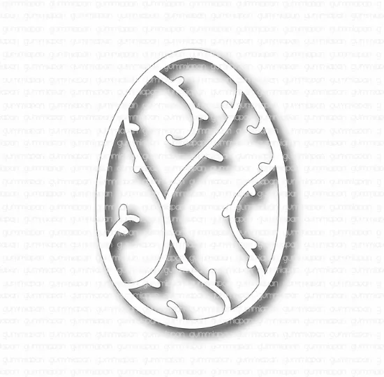 Afbeeldingen van Ei met bladwijnstok - stansen - Gummiapan