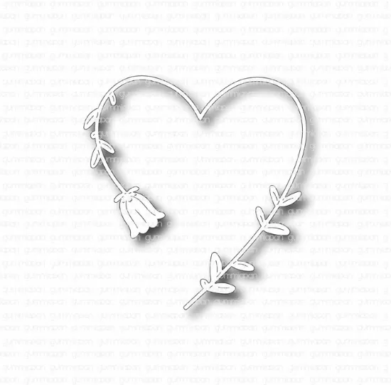 Afbeeldingen van Bloem hart - stansen - Gummiapan