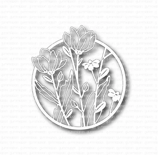 Afbeeldingen van Bloemen in een cirkel - stansen - Gummiapan