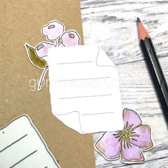 Afbeeldingen van Memo met gevouwen hoeken - stans - Gummiapan - D240119