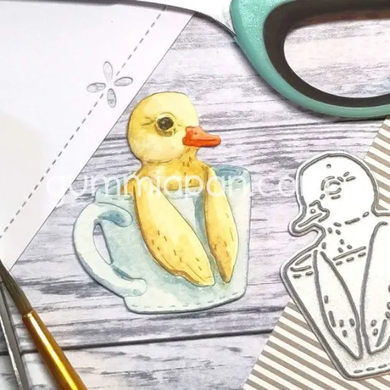 Picture of Eend in beker - stans - Gummiapan - D240201