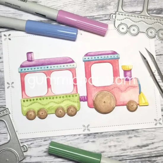 Afbeeldingen van Grote trein - stans - Gummiapan - D240226