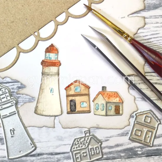 Picture of Vuurtoren & Huis - stans - Gummiapan - D240326