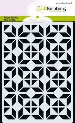 Afbeeldingen van CraftEmotions MM Mix stencil - ruit bloem blok - 185070/4434