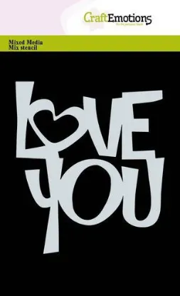 Afbeeldingen van CraftEmotions Mask stencil - Tekst LOVE YOU (EN) A6 Carla Creaties - 185070/0172