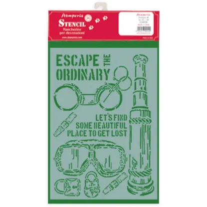 Afbeeldingen van Stamperia Stencil A4 Lady Vagabond Escape the Ordinary - KSG456