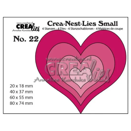 Afbeeldingen van 4x Harten - Crea-Nest-Lies Small stansen - CNLS22