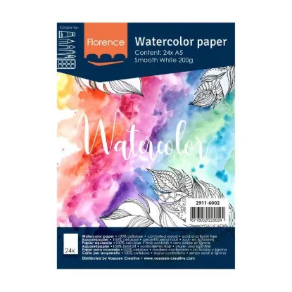 Afbeeldingen van Florence • Aquarelpapier A5 smooth White 200gr 24vellen