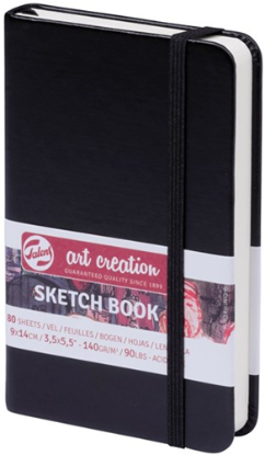 Afbeeldingen van Talens Art Creation Schetsboek 9x14 cm - zwart - 9314001M